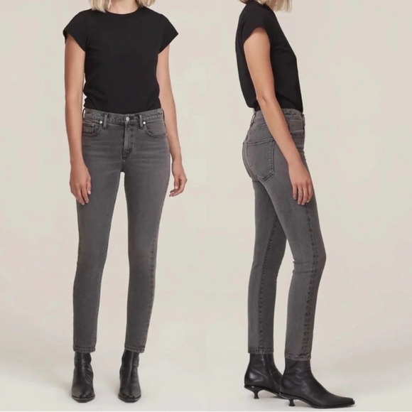 AGOLDE Toni Mid Rise Straight Jeans in Grey Size Womens 28 - Picture 1 of 8